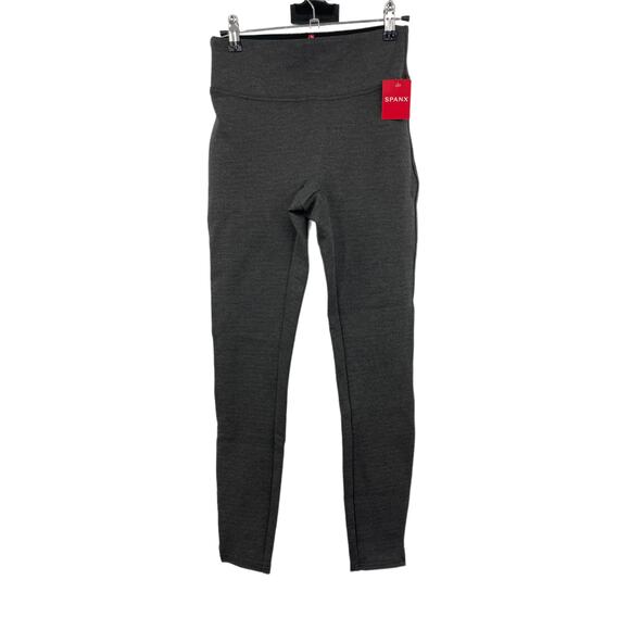 SPANX Leggings Womens XS Ankle Length Ponte Charcoal Heather High Rise NWT - Picture 4 of 8